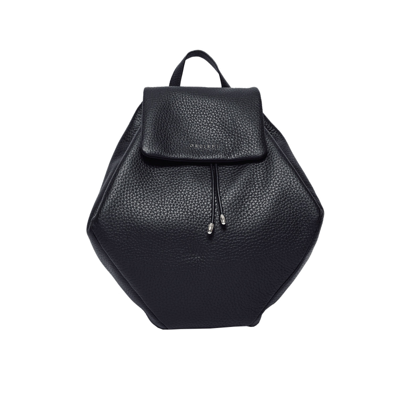 ORCIANI Soft backpack in hammered leather black B02186 MADE IN ITALY