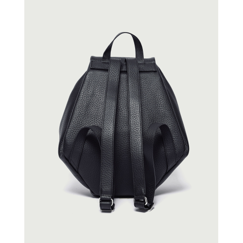 ORCIANI Soft backpack in hammered leather black B02186 MADE IN ITALY