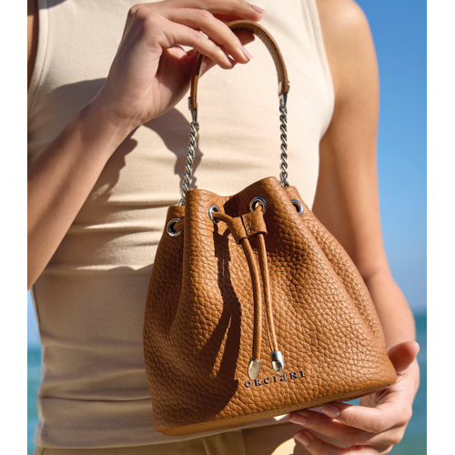 ORCIANI Mini Nest Soft bucket bag in hammered leather SD0186 MADE IN ITALY