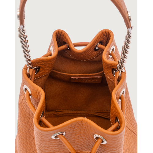 ORCIANI Mini Nest Soft bucket bag in hammered leather SD0186 MADE IN ITALY
