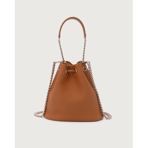 ORCIANI Mini Nest Soft bucket bag in hammered leather SD0186 MADE IN ITALY