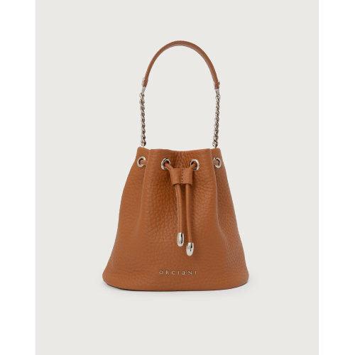 ORCIANI Mini Nest Soft bucket bag in hammered leather SD0186 MADE IN ITALY