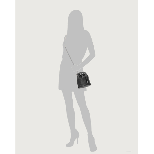 ORCIANI Mini Nest Soft bucket bag in hammered black SD0186 MADE IN ITALY