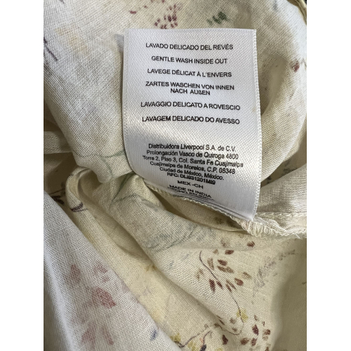 INDI&COLD women's cotton voile shirt vanilla floral pattern AD152 100% organic cotton