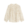 INDI&COLD women's cotton voile shirt vanilla floral pattern AD152 100% organic cotton