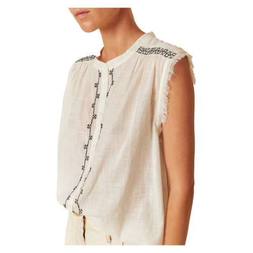 INDI&COLD women's ivory shirt BK246 100% organic cotton