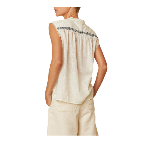 INDI&COLD women's ivory shirt BK246 100% organic cotton