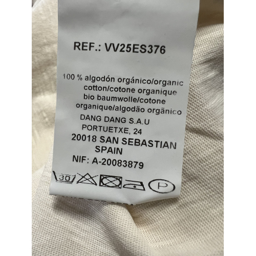 INDI&COLD ecru t-shirt ES376 100% organic cotton MADE IN SPAIN