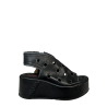 A.S. 98 scarpa donna con buchi nera/smoke aperta in punta e al tallone  B99006 100% pelle