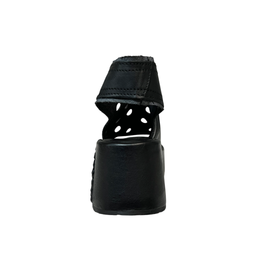 A.S. 98 scarpa donna con buchi nera/smoke aperta in punta e al tallone  B99006 100% pelle