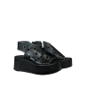 A.S. 98 scarpa donna con buchi nera/smoke aperta in punta e al tallone  B99006 100% pelle