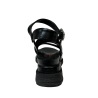 A.S. 98 sandalo donna nero con accessori argento A15040 100% pelle