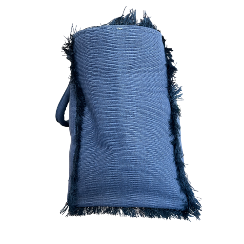 FEMME ROUGE by ALMALA borsa shopping bag cotone blu GB022C4151 fatta a mano MADE IN ITALY
