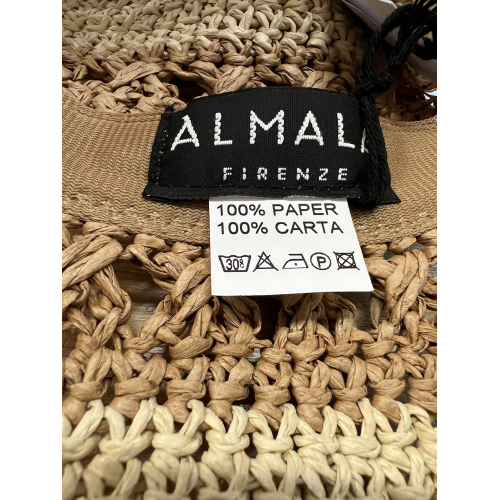 ALMALA women's hat paper beige tones with reinforcement around FA012F3081 HANDMADE