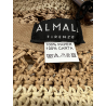 ALMALA women's hat paper beige tones with reinforcement around FA012F3081 HANDMADE