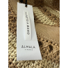 ALMALA women's hat paper beige tones with reinforcement around FA012F3081 HANDMADE