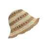 ALMALA women's hat paper beige tones with reinforcement around FA012F3081 HANDMADE