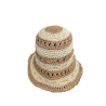 ALMALA women's hat paper beige tones with reinforcement around FA012F3081 HANDMADE