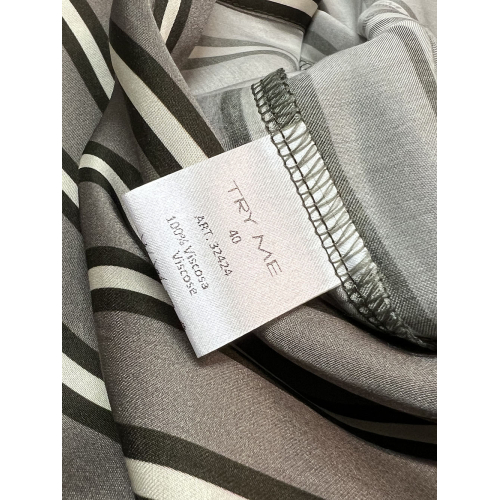 TRY ME camicia donna over righe tortora 4325/37ST RIGA TAUPE MADE IN ITALY