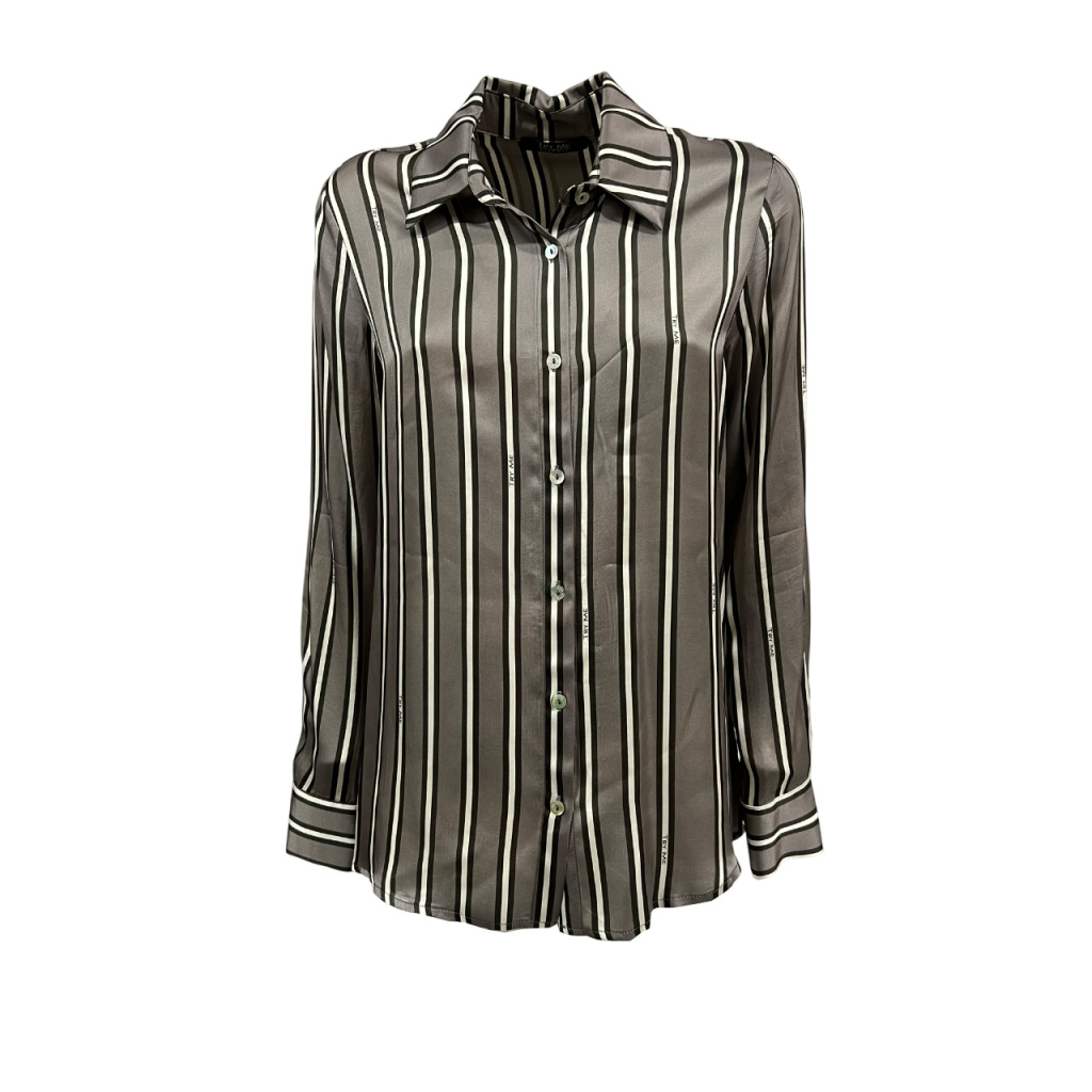TRY ME camicia donna over righe tortora 4325/37ST RIGA TAUPE MADE IN ITALY TRY ME camicia donna over righe tortora 4325/37ST RIGA TAUPE MADE IN ITALY