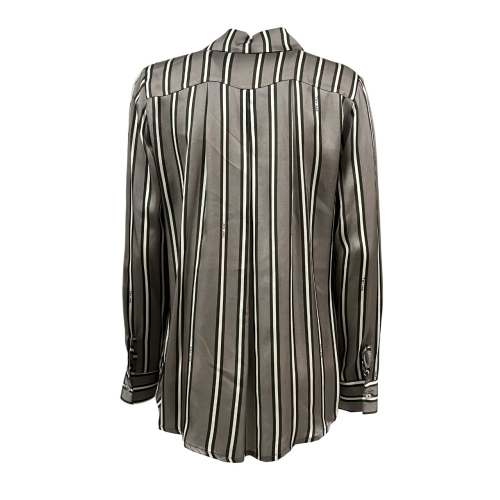 TRY ME camicia donna over righe tortora 4325/37ST RIGA TAUPE MADE IN ITALY