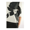 LIVIANA CONTI women's trapeze blouse white black flower print L5SU02 GIOVI MADE IN ITALY