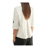LIVIANA CONTI women's trapeze blouse white black flower print L5SU02 GIOVI MADE IN ITALY