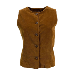 4.10 by BottegaChilometriZero gilet velluto millerighe biscotto DD24829 EVEREST MADE IN ITALY