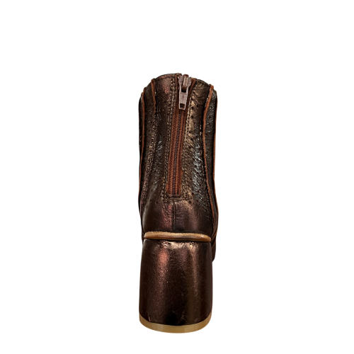KUDETA’ women's low laminated chocolate boot 514505 LAME’ MADE IN ITALY
