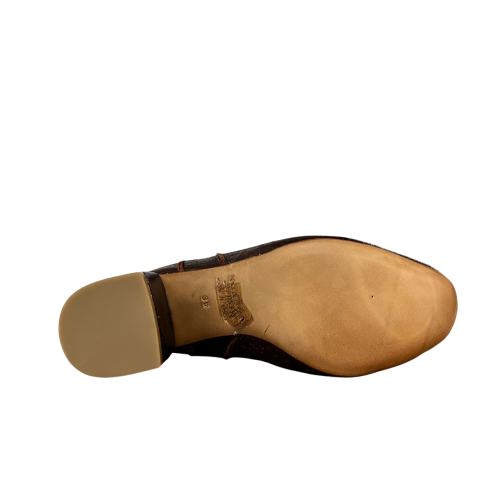 KUDETA’ women's low laminated chocolate boot 514505 LAME’ MADE IN ITALY