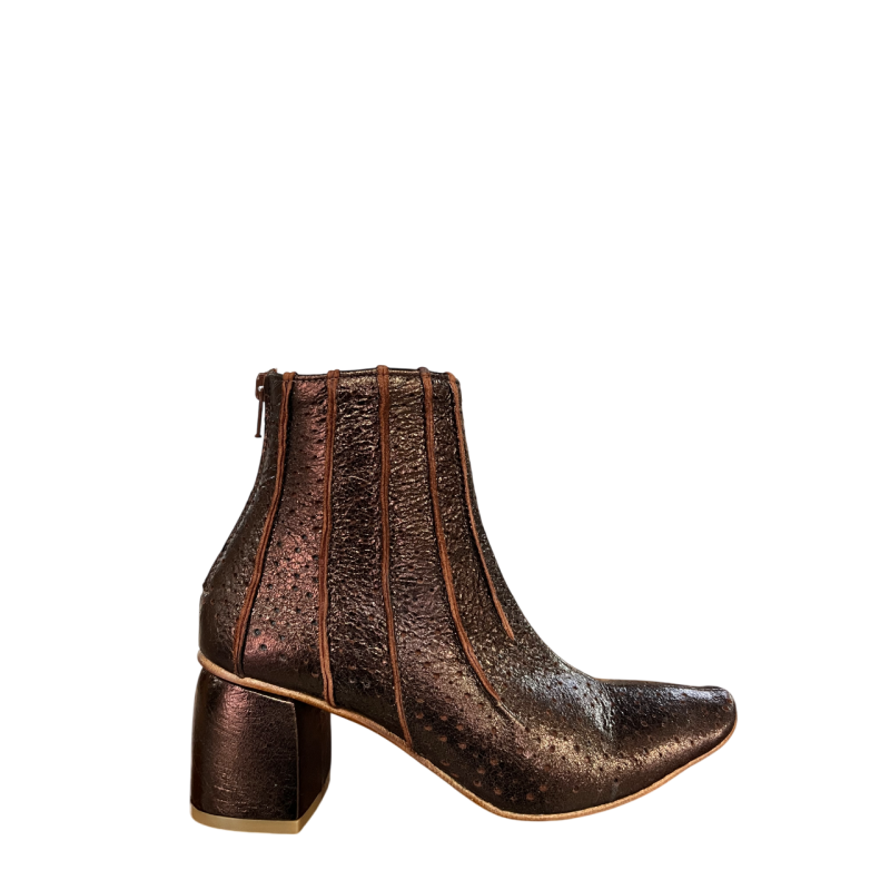 KUDETA’ stivale donna basso laminato cioccolato 514505 LAME’  MADE IN ITALY