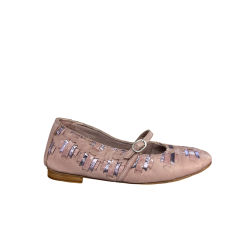 KUDETA’ women's ballerina bimaterial laminated powder/lilac 514141 FAR WEST MADE IN ITALY