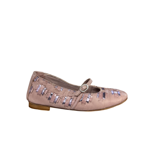 KUDETA’ women's ballerina bimaterial laminated powder/lilac 514141 FAR WEST MADE IN ITALY