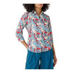 ZANETTI 1965 camicia voile cotone fiori avorio/celeste/rosso ZB0117-A11722 MADE IN ITALY