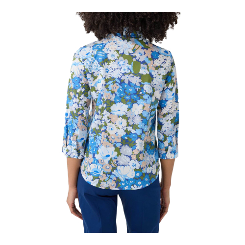 ZANETTI 1965 camicia cotone stampa floreale liberty azzurro ZB0134-A11712