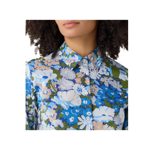 ZANETTI 1965 camicia cotone stampa floreale liberty azzurro ZB0134-A11712