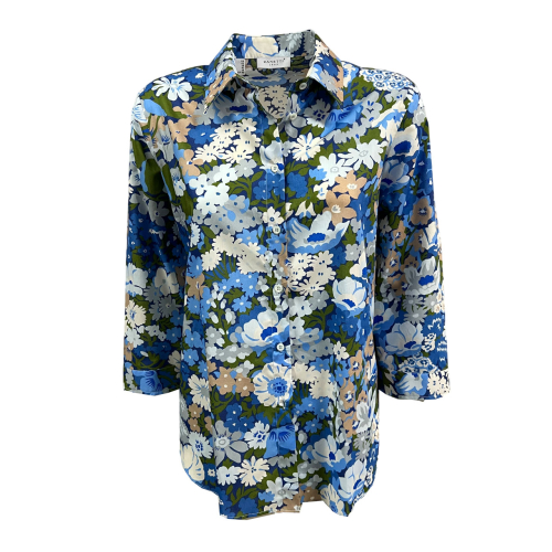 ZANETTI 1965 camicia cotone stampa floreale liberty azzurro ZB0134-A11712
