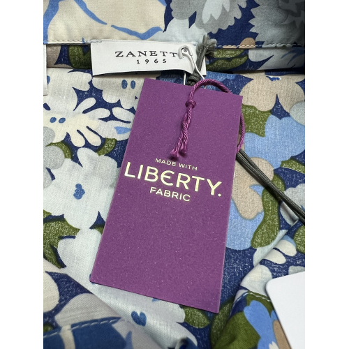 ZANETTI 1965 camicia cotone stampa floreale liberty azzurro ZB0134-A11712
