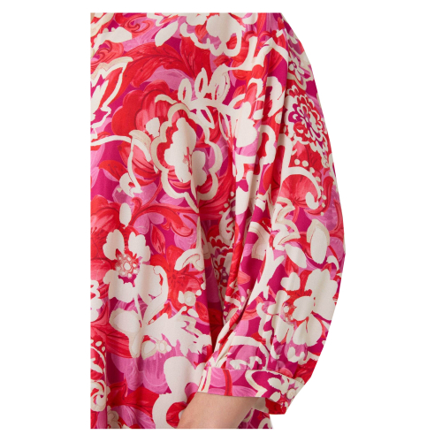 ZANETTI 1965 camicia donna over fuxia/panna ZB7959-D60520 MADE IN ITALY