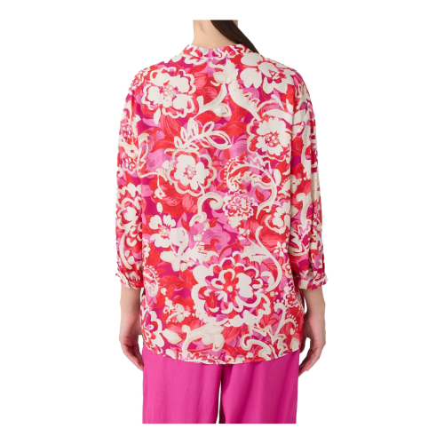 ZANETTI 1965 camicia donna over fuxia/panna ZB7959-D60520 MADE IN ITALY