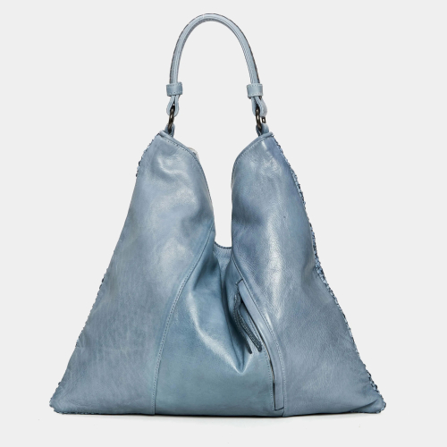 REPTILE'S HOUSE shopper blu corfu in pelle DIANA H811V39867 GROOVE Made in Italy