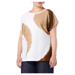 PERSONA by Marina Rinaldi t-shirt over girocollo bianco/caffè 2513971192 KRISS