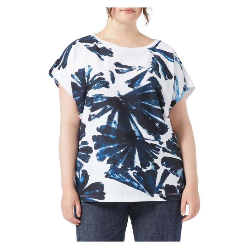 PERSONA by Marina Rinaldi crew neck oversized t-shirt 001 white/blue 2513971192 KRISS