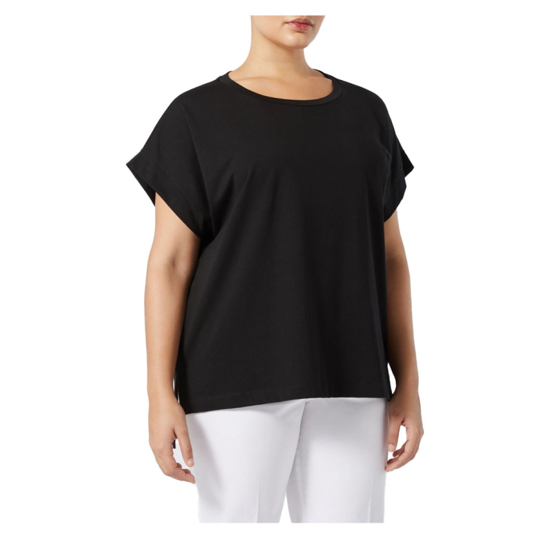 PERSONA by Marina Rinaldi N.O.W line t-shirt 006 black 2513971016 LINEN
