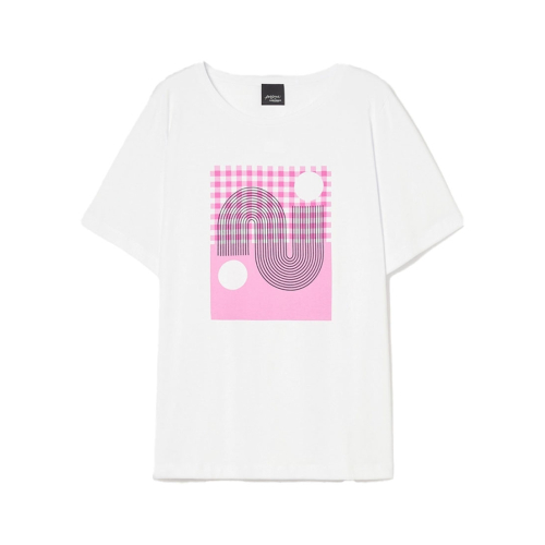 PERSONA by Marina Rinaldi N.O.W line t-shirt 003 white/pink 2513971032 GESTO