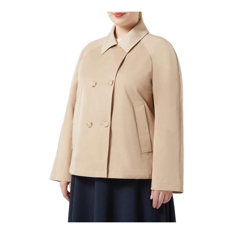 PERSONA by Marina Rinaldi linea N.O.W trench corto gabardina beige 2513021075600 GIAVA