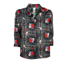 IL TE DELLE 5 black patterned shirt SPANK CUORE model SPOON MADE IN ITALY