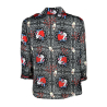 IL TE DELLE 5 black patterned shirt SPANK CUORE model SPOON MADE IN ITALY