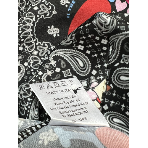 IL TE DELLE 5 black patterned shirt SPANK CUORE model SPOON MADE IN ITALY