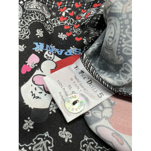 IL TE DELLE 5 black patterned shirt SPANK CUORE model SPOON MADE IN ITALY
